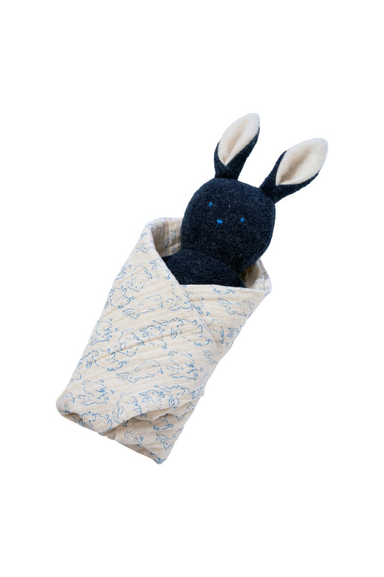Embroidered Plush Bunny Baby Rattle, Main, color, Multicolored