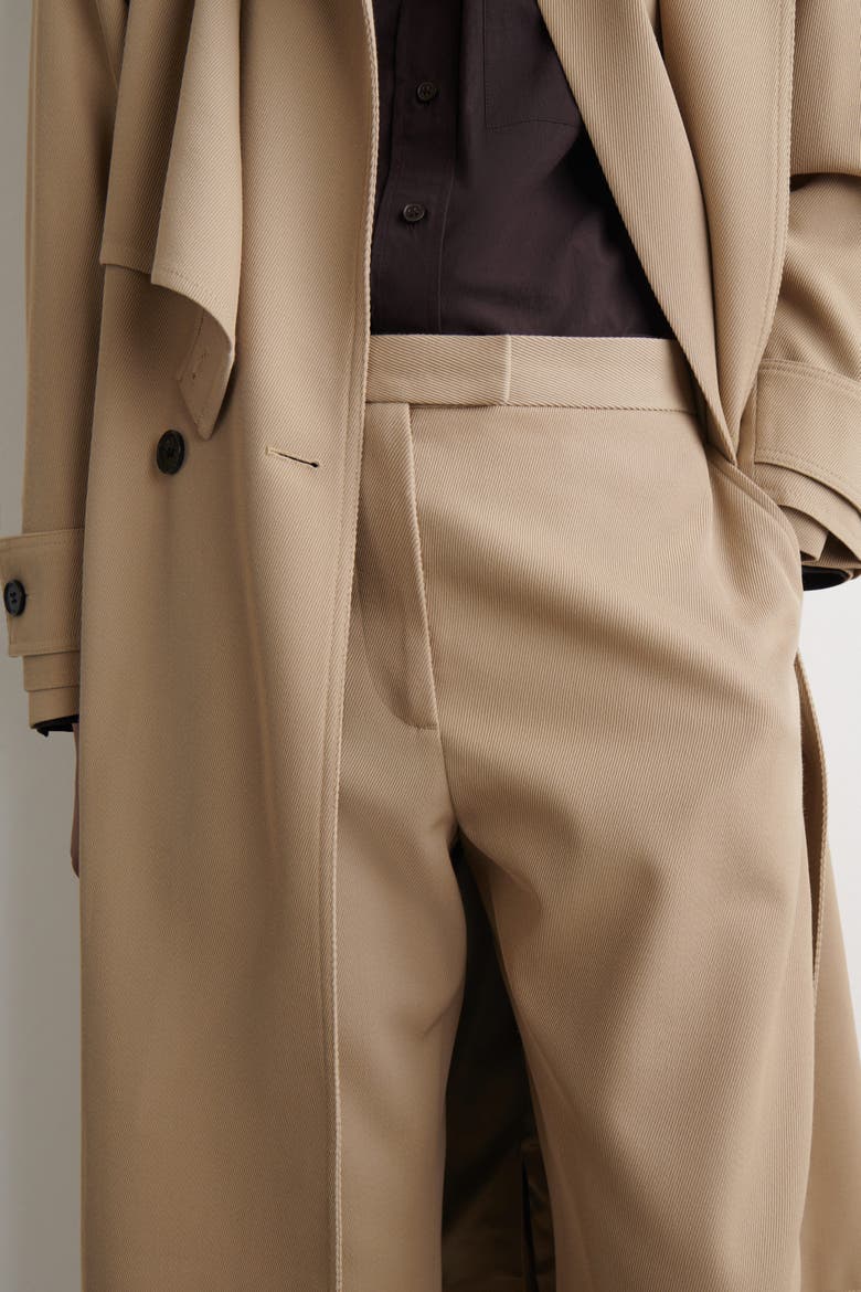 Wool-Twill Straight-Leg Pants, Alternate, color, BEIGE