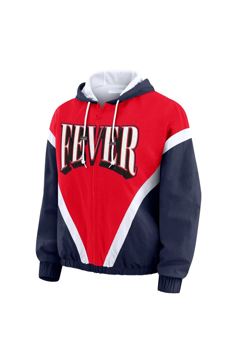 WEAR by Erin Andrews Women's WEAR by Erin Andrews Navy/Red Indiana Fever Colorblock Full-Zip Hoodie Windbreaker Jacket, Alternate, color,