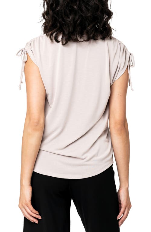 Gibsonlook Cinched Shoulder Cap Sleeve T-shirt In Gray