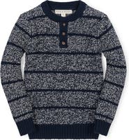 Hope & Henry Kids' Organic Sweater Henley with Elbow Patches