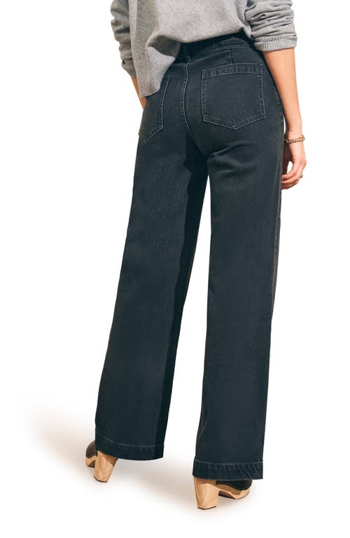 Faherty High Waist Wide Leg Jeans In Washed Black