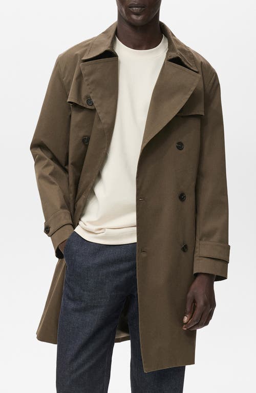 Mango Water Repellent Trench Coat In Green