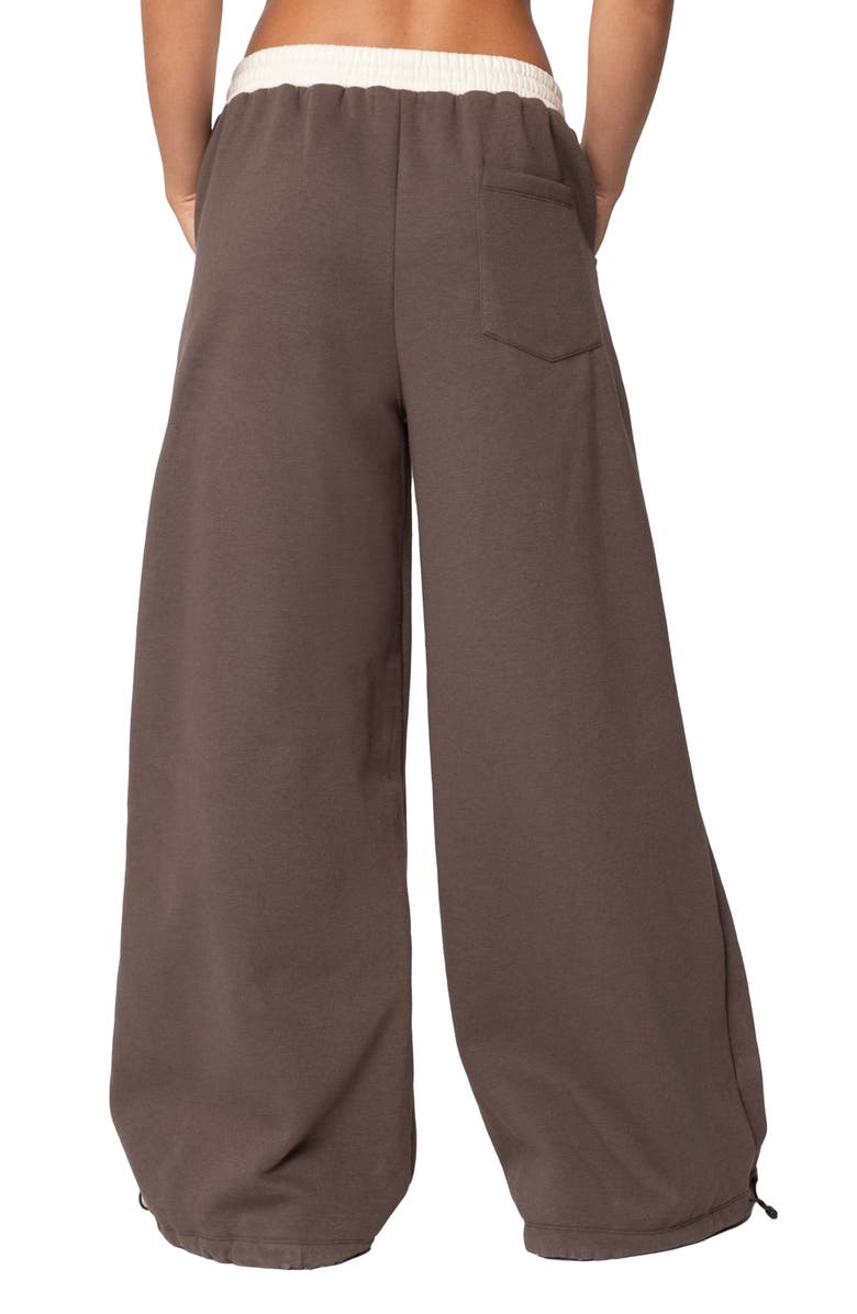 EDIKTED Mikki Wide Leg Sweatpants, Alternate, color, Brown