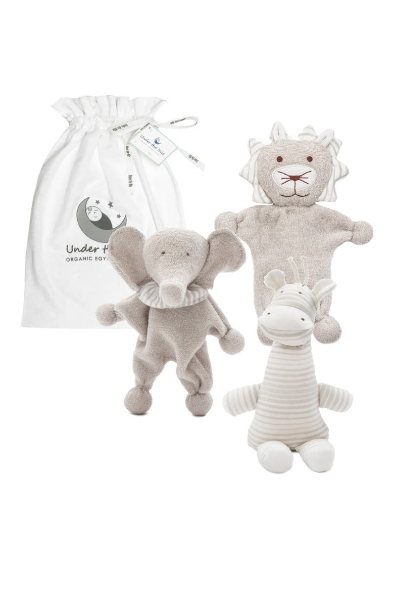 3-Piece Organic Cotton Toy Set, Main, color, GREY