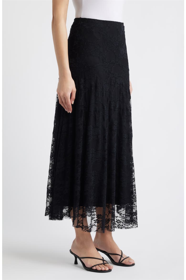 Lace Maxi Skirt, Alternate, color, BLACK
