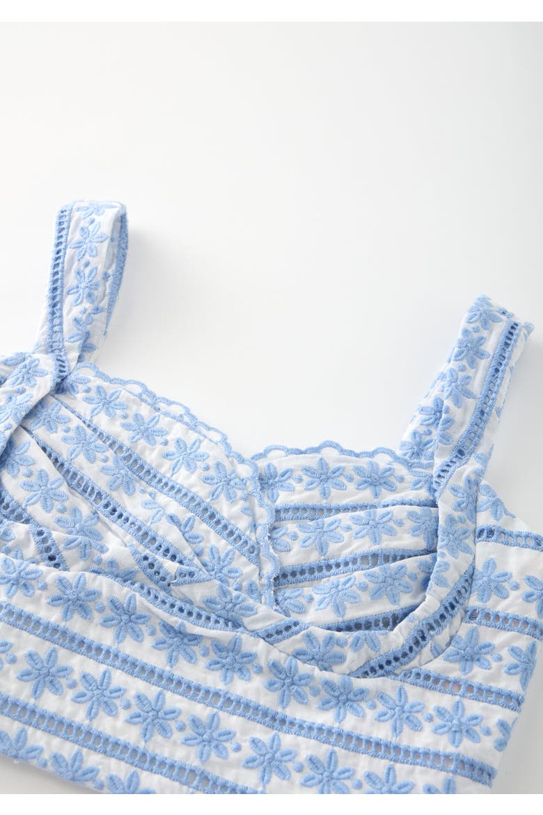 Odessa Frill Embroidered Top, Alternate, color, Powder Blue