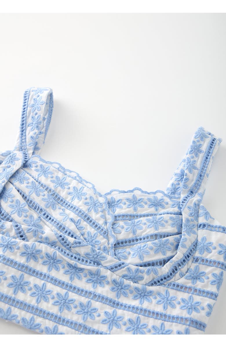 Marlo Kids Odessa Frill Embroidered Top, Alternate, color, Powder Blue