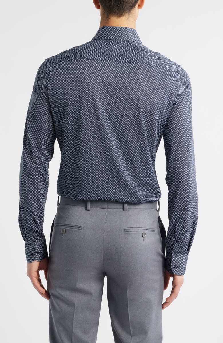 1863 by Eterna Slim Fit Geometric Print Non-Iron Dress Shirt, Alternate, color, Grey Blue