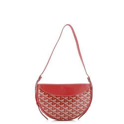 Pre-owned Goyard Goyard Hirondelle Shoulder Bag Coated Canvas And Leather In Red
