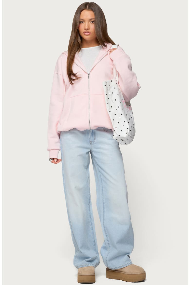 Rocia Oversize Front Zip Hoodie, Alternate, color, LIGHT-PINK