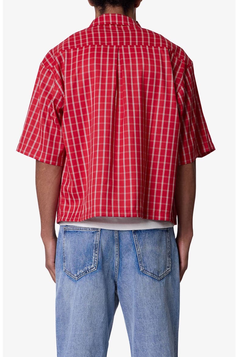 Stripe Crispy Poplin Short Sleeve Button-Up Shirt, Alternate, color, RED