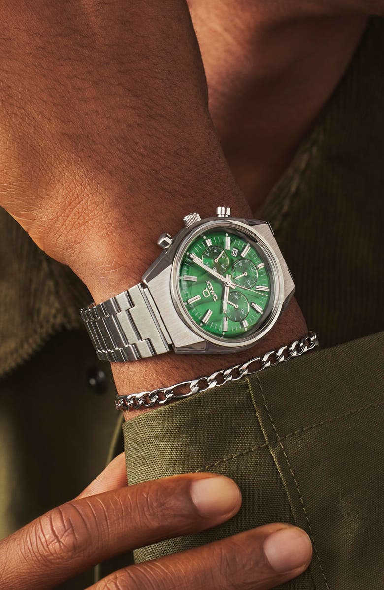 Timex<sup>®</sup> Falcon Eye Chronograph Bracelet Watch, 40mm, Alternate, color, Silver/ Green