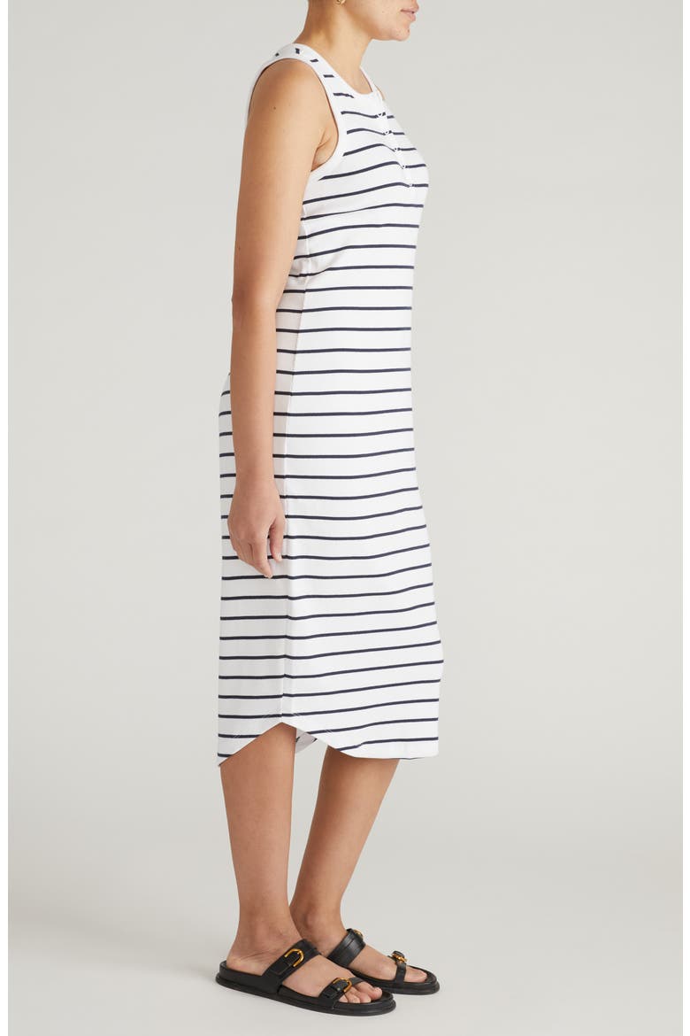 Romera Sleeveless Rib Midi Dress, Alternate, color, NAUTICAL NAVY STRIPE