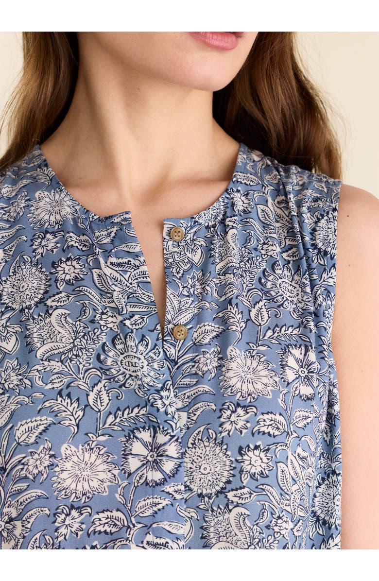 Baukjen Annmarie Sleeveless Printed Dress, Alternate, color, Denim Woodblock Print