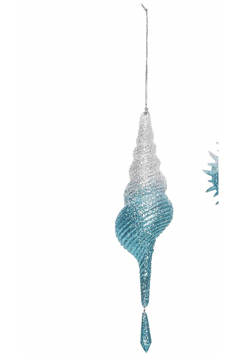 Blue Shimmer Shells Ornaments A/2, Alternate, color, Blue