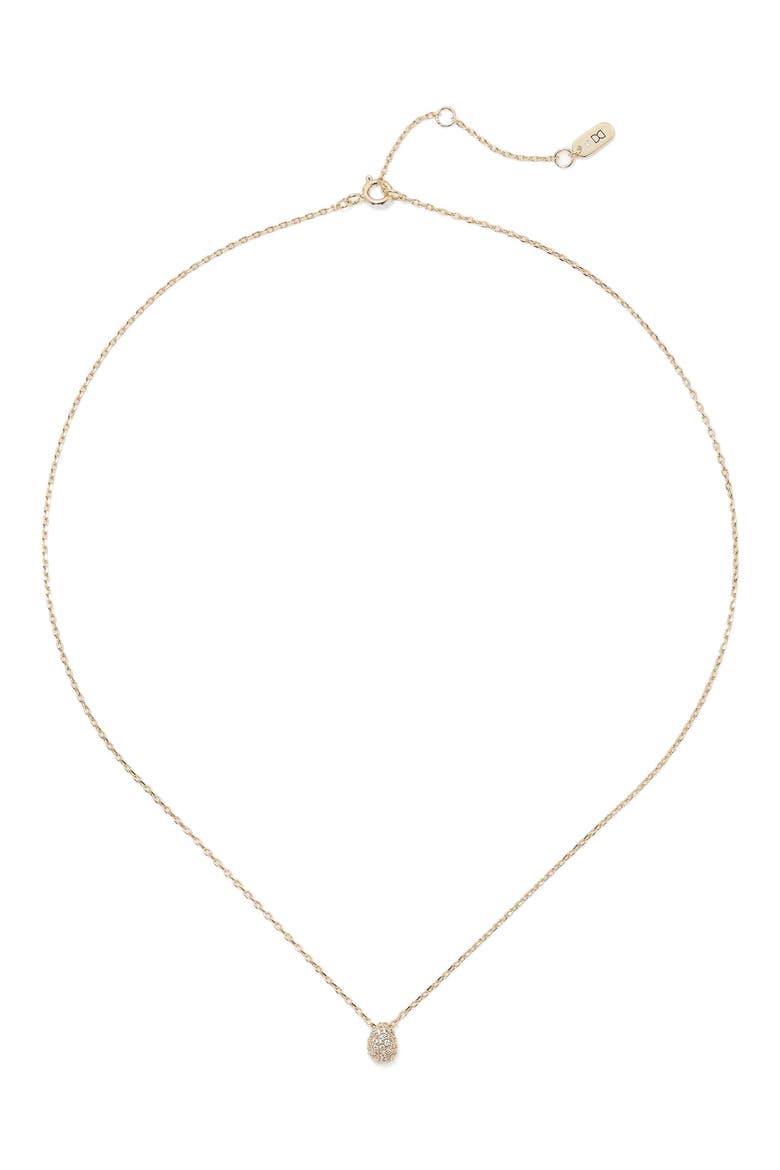 Mini Pavé Cubic Zirconia Pendant Necklace, Main, color, WHITE CZ/ GOLD