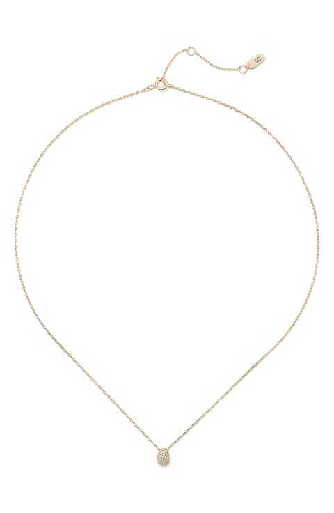 Mini Pavé Cubic Zirconia Pendant Necklace
