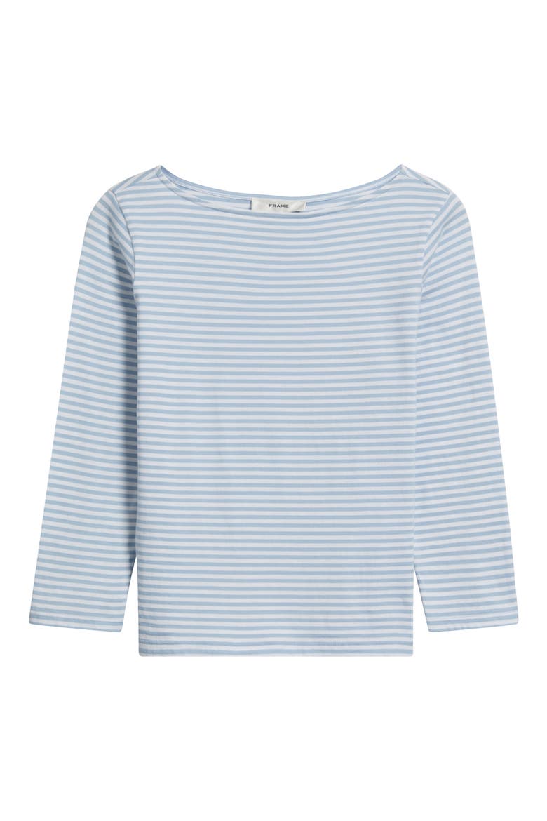 Stripe Boat Neck Top, Alternate, color, POWDER BLUE MULTI