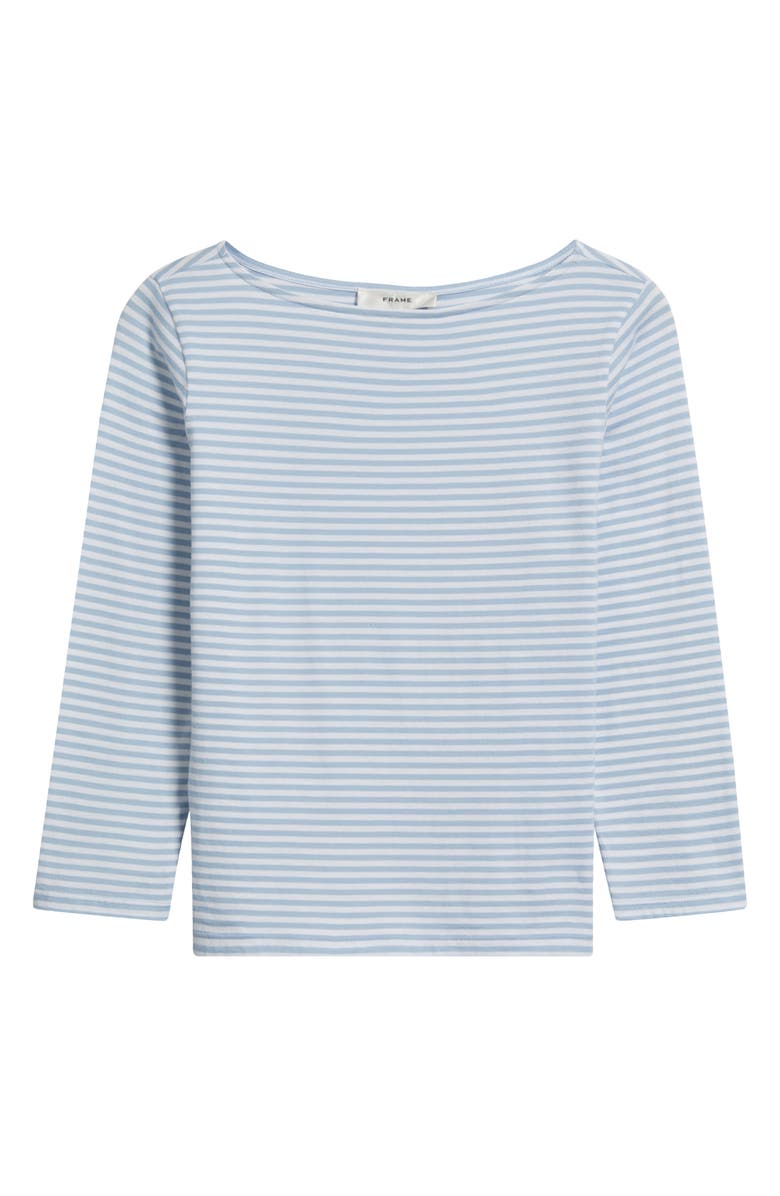 FRAME Stripe Boat Neck Top, Alternate, color, Powder Blue Multi