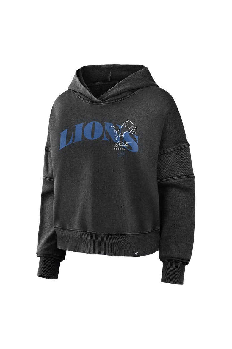 Women's Fanatics Black Detroit Lions Counter Run Pullover Hoodie, Alternate, color, Black