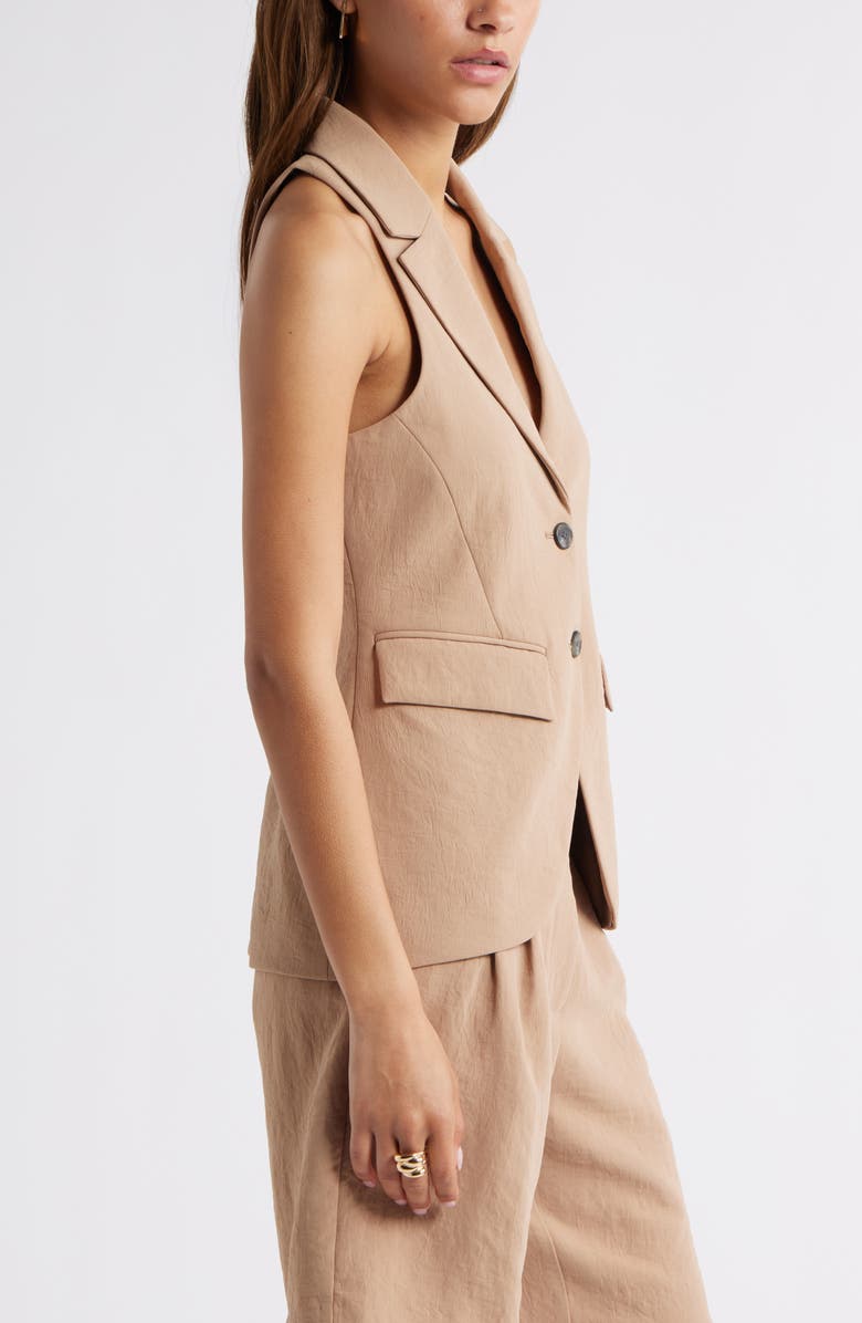 Open Edit The Curator Notched Lapel Vest, Alternate, color, Tan Portabella