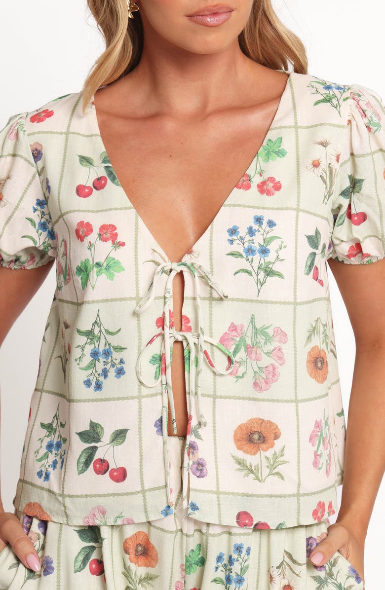 Petal & Pup Asta Tie Front Top & Pull-On Shorts Set, Alternate, color, Flower Market