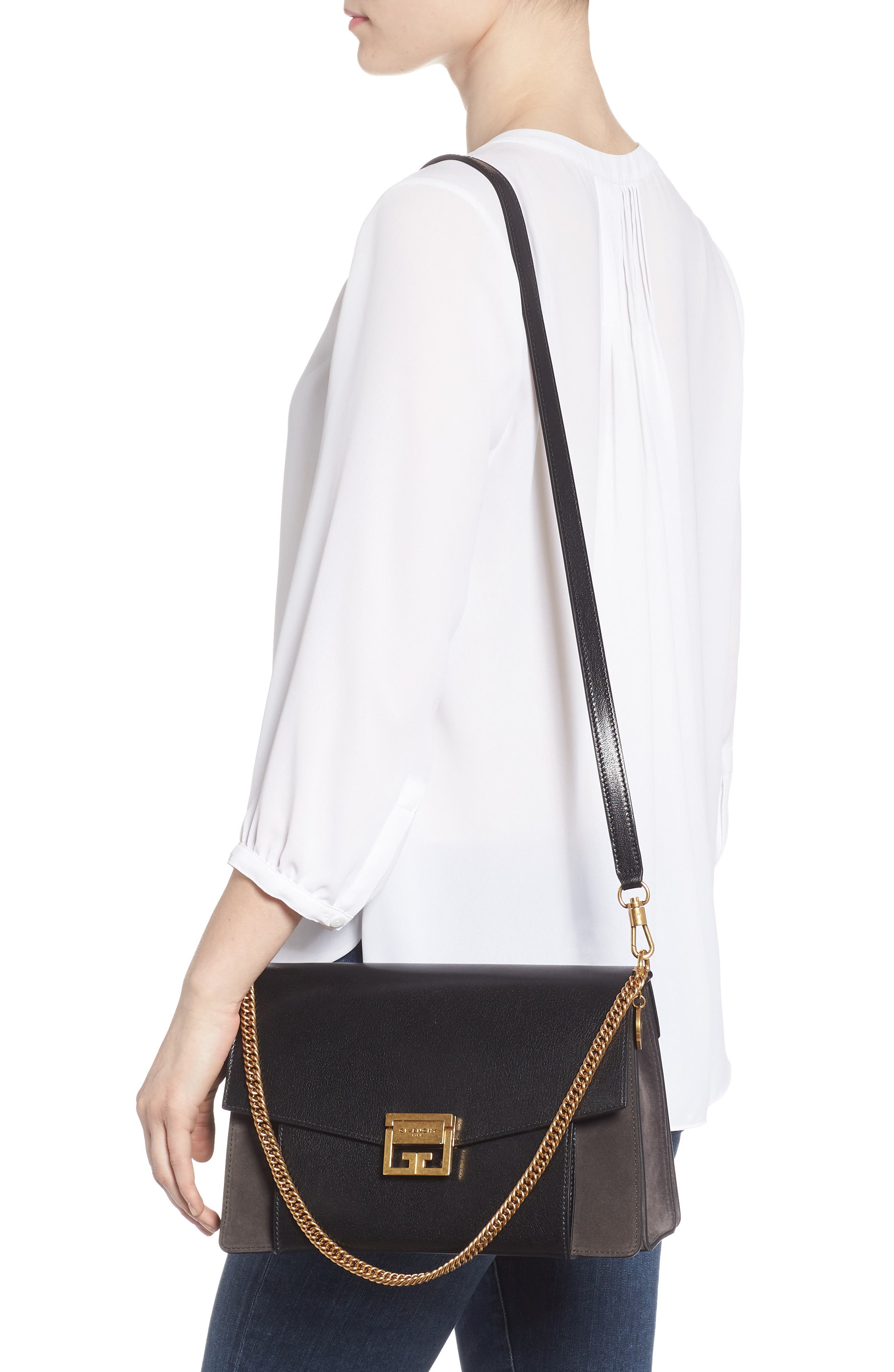 Givenchy Medium GV3 Leather Crossbody Bag, Alternate, color, 