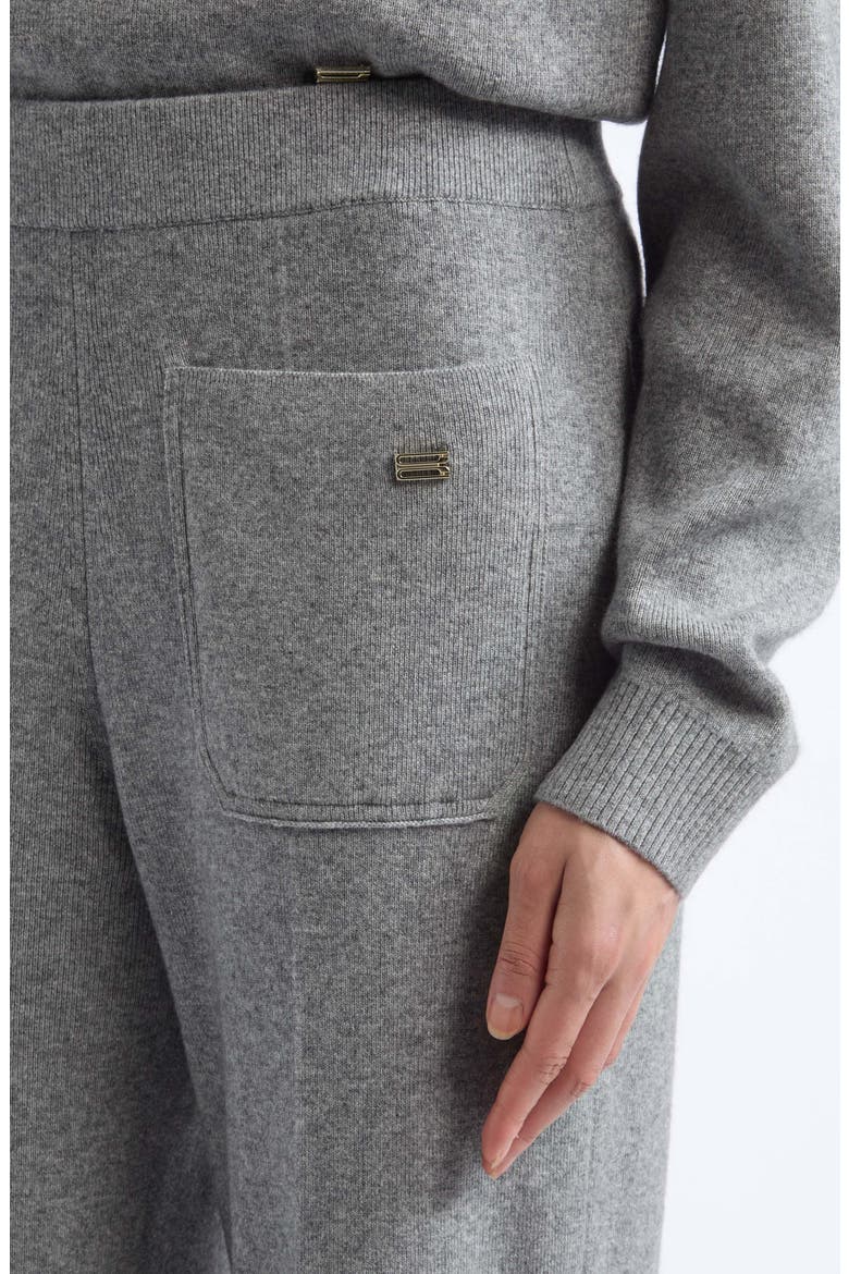 Alina Knit Wool & Cashmere Wide Leg Pants, Alternate, color, MID-GREY MARL