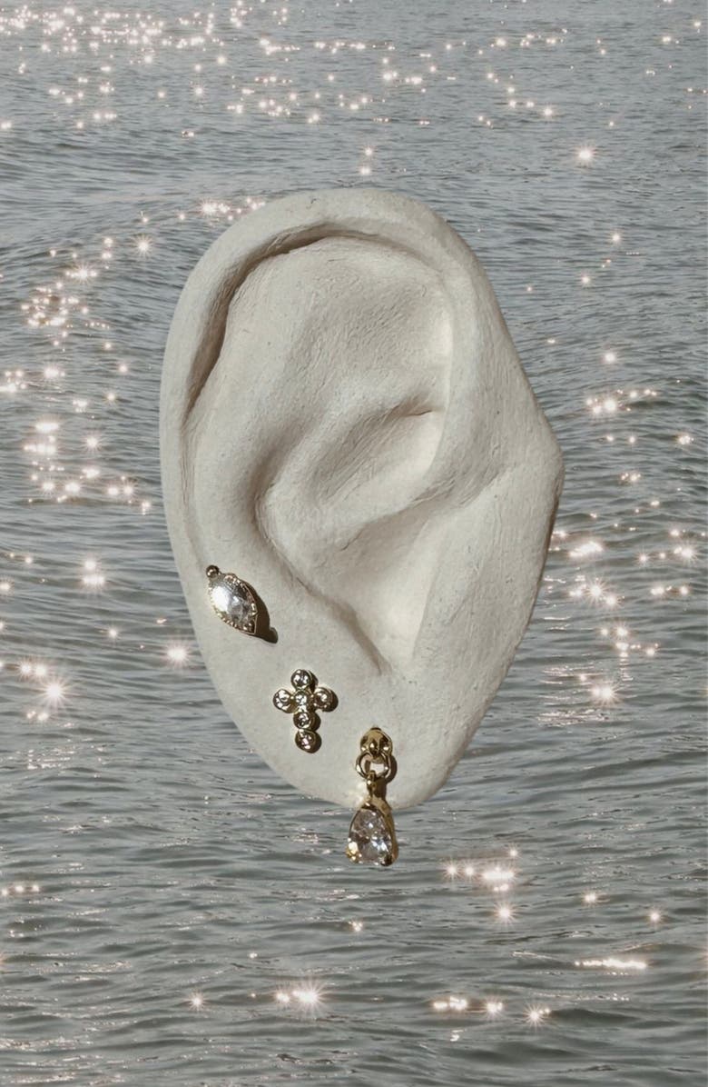 Child of Wild Celestial Cubic Zirconia Stud Earrings, Alternate, color, Gold