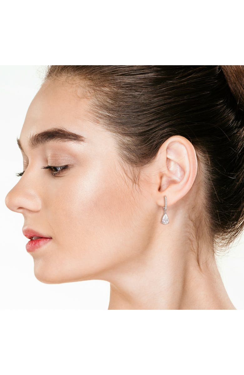 Julianna B. Lab-Grown Diamond Pear Dangle Huggie Earrings 14k, Alternate, color, 