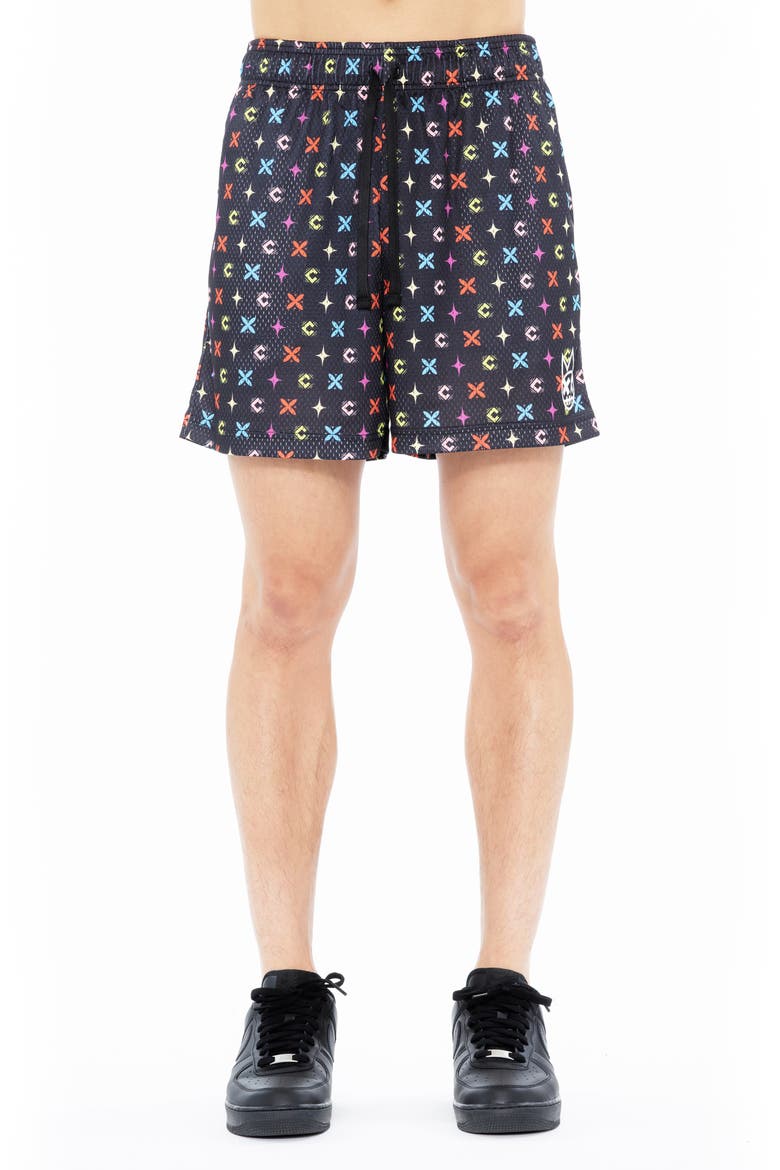 Logo Mesh Shorts, Main, color, REPEAT PATTERN BLACK