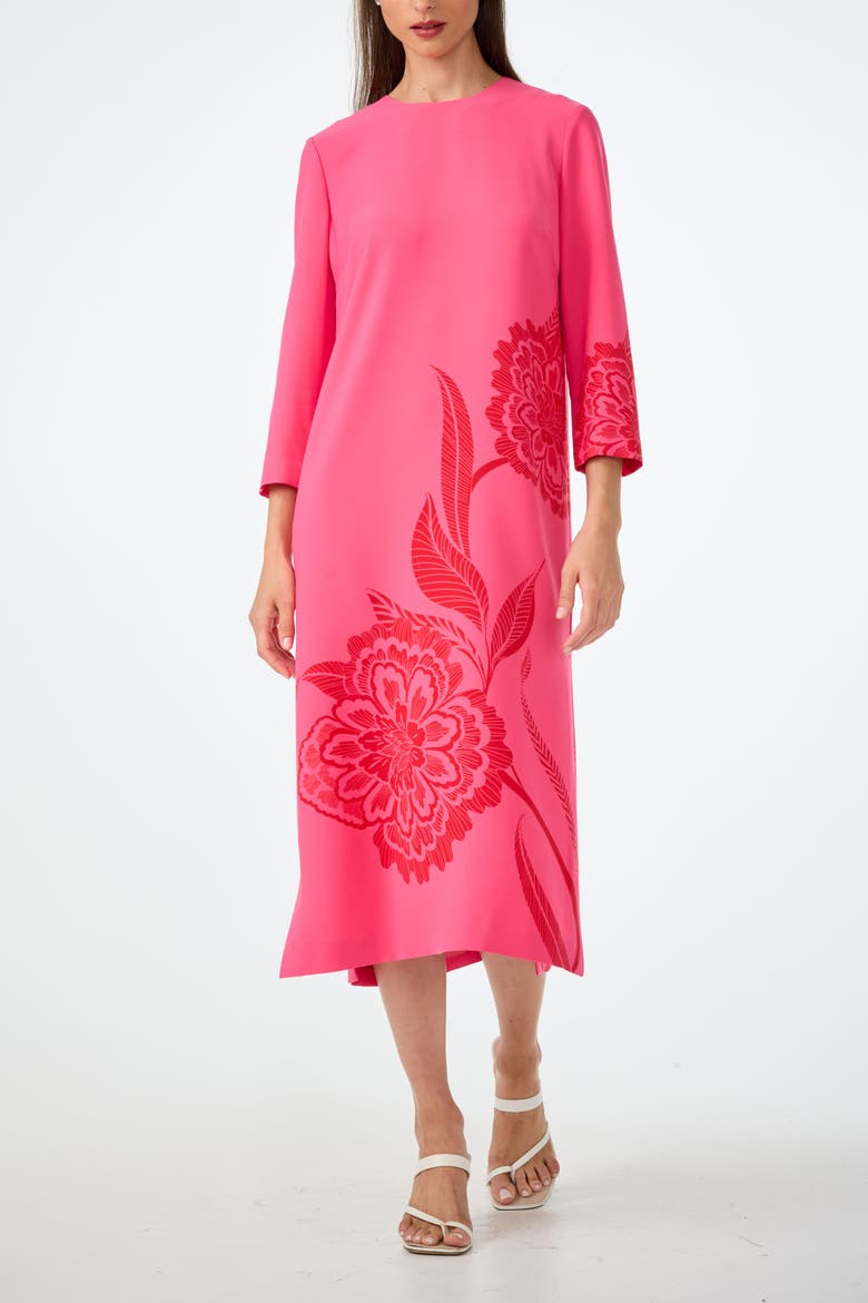 Cointreau Midi Shift Dress, Main, color, Rosewater/Reina Red