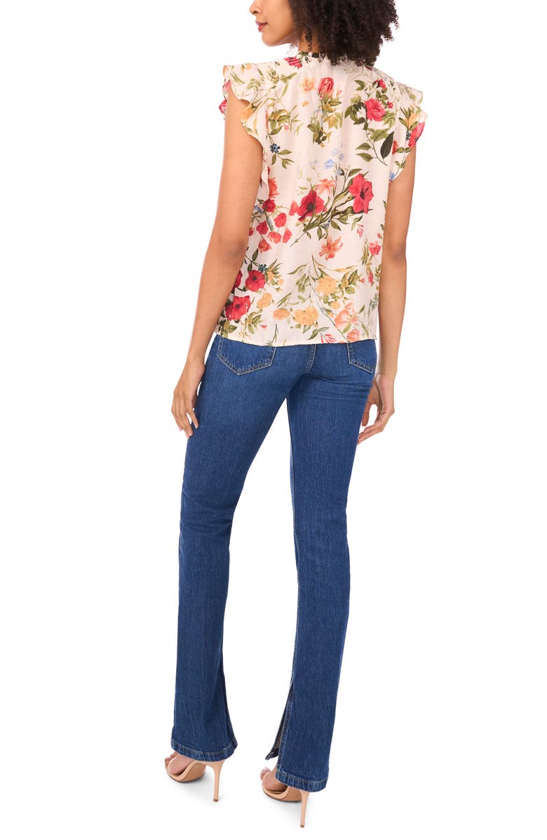 Halogen<sup>®</sup> Smocked Flutter Sleeve Top, Alternate, color, Lollipop Floral