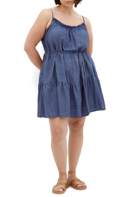City Chic Sweet Tiers Sleeveless Denim Dress