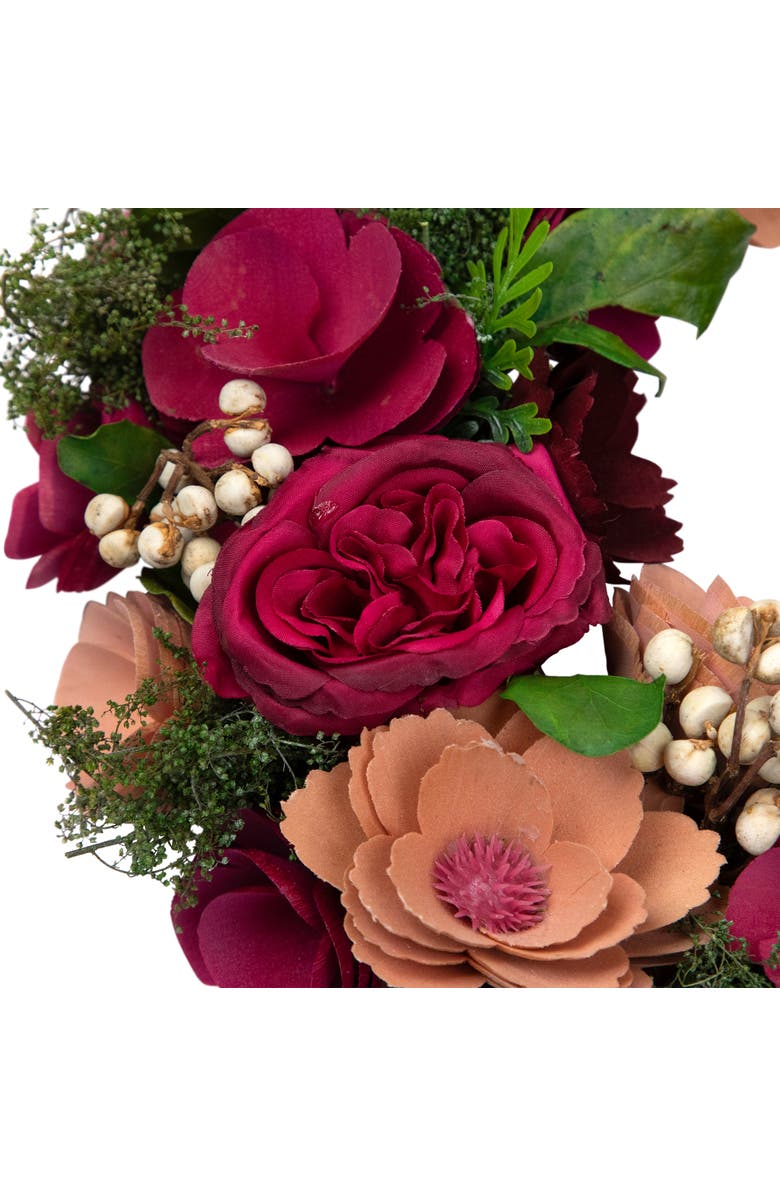 Northlight Wooden Floral Artificial Spring Wreath with Dried Pods - 13.5", Alternate, color, Red