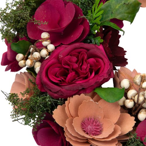 Northlight Wooden Floral Artificial Spring Wreath With Dried Pods In Red