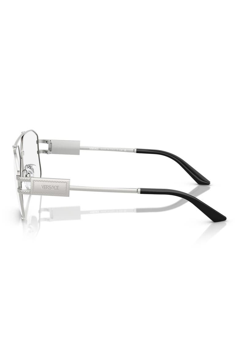 57mm Irregular Square Optical Glasses, Alternate, color, SILVER
