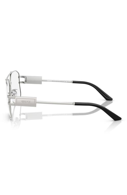 Versace 57mm Irregular Square Optical Glasses In Silver