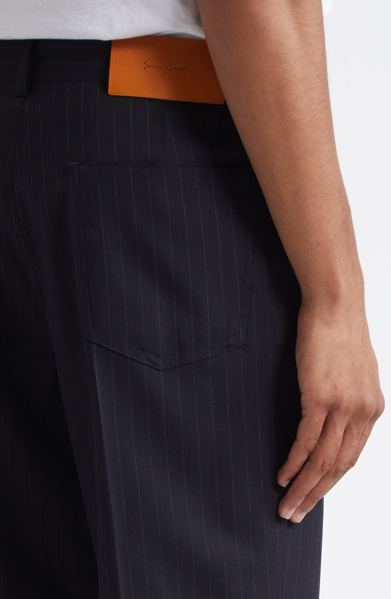 Second Layer Valluco Pinstripe Virgin Wool Flared Trousers, Alternate, color, Pinstripe 0358