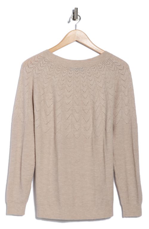 Joseph A Open Stitch Sweater In Brown