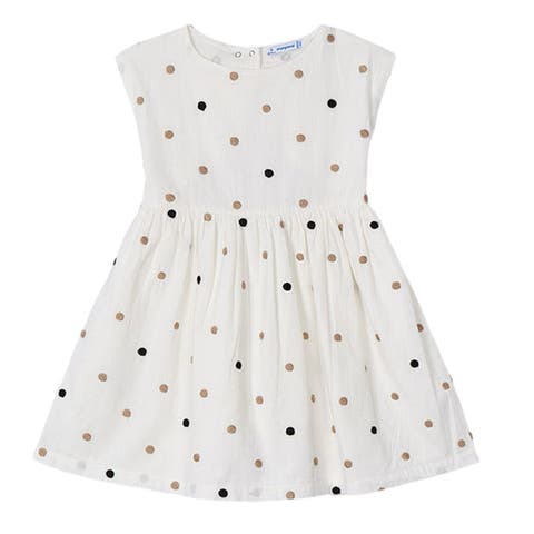 Embroidered Polka Dot Dress (Toddler, Little Kid & Big Kid)