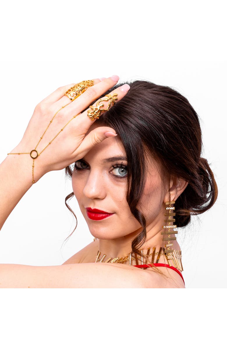 Lucy Quartermaine Splash Armour Ring, Alternate, color, Gold