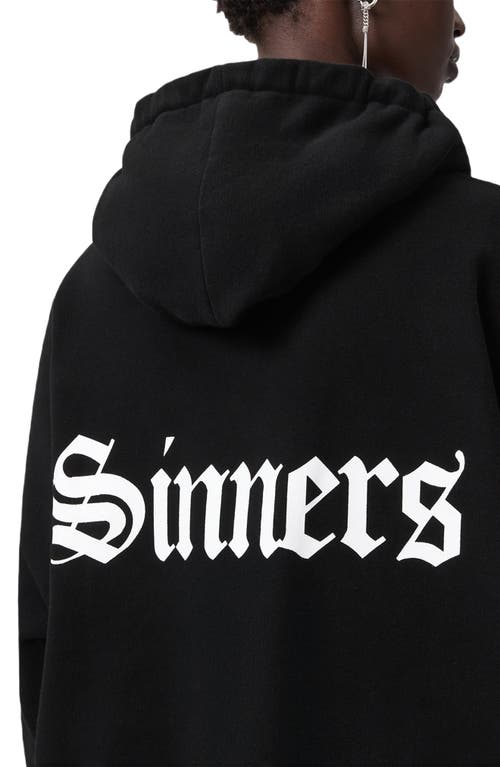 Allsaints Saint Etienne Oversize Organic Cotton Hoodie In Black