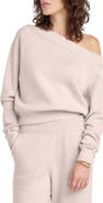 Favorite Daughter The Staying In One-Shoulder Cotton & Cashmere Pullover
