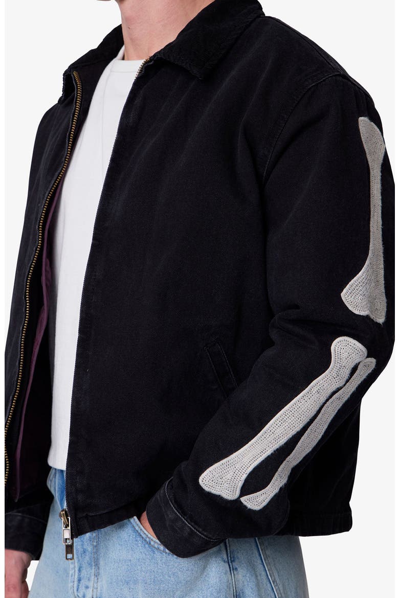 Skeleton Work Jacket, Alternate, color, BLACK