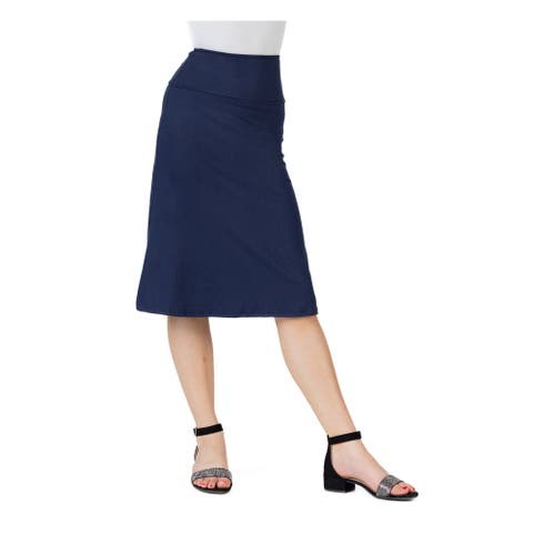 Casual Elastic Waist A-Line Skirt
