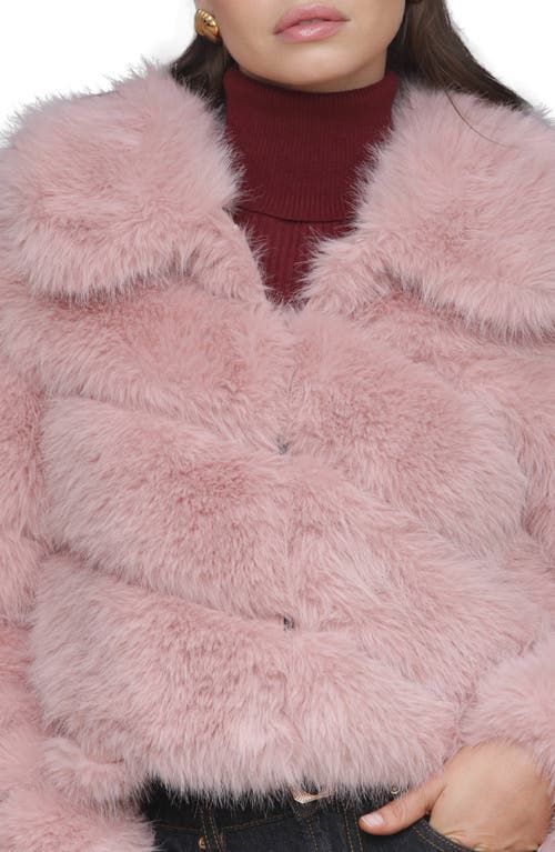 Avec Les Filles Faux Fur Crop Jacket In Pink