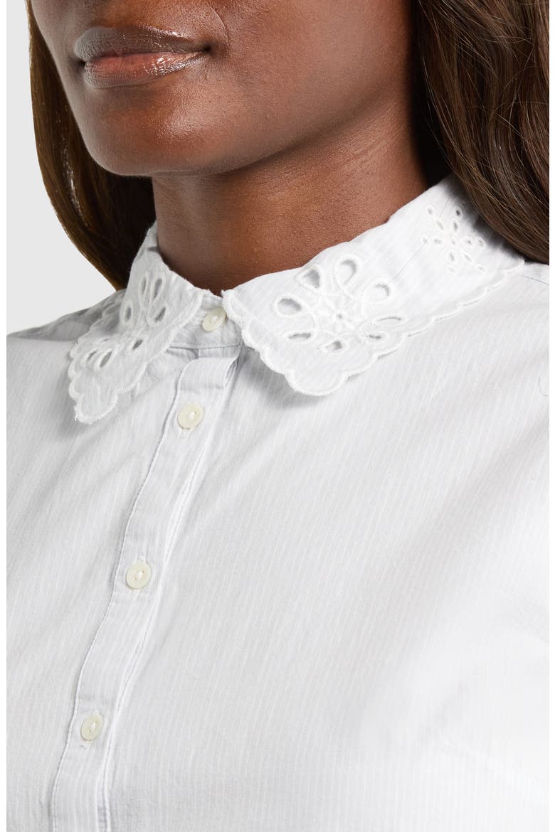 Sleeveless Eyelet Button Front Top, Alternate, color, 1643 LIGHT SEASHELL