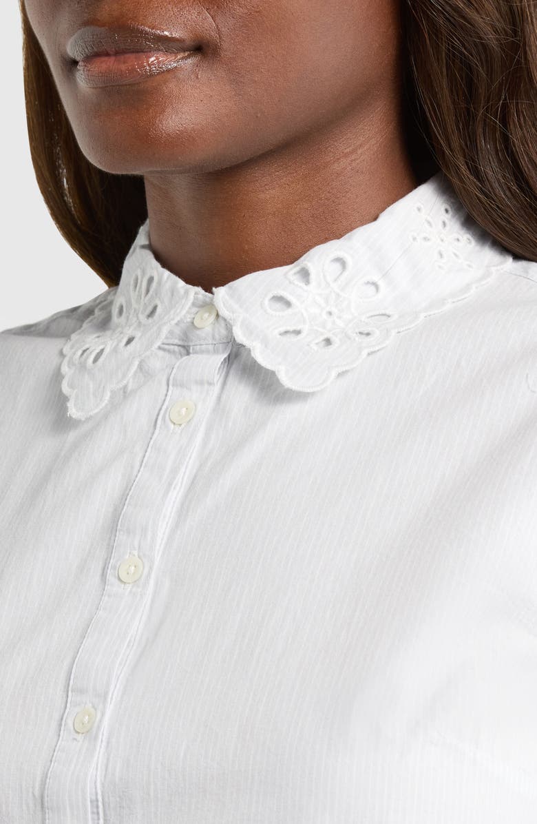 Lucky Brand Sleeveless Eyelet Button Front Top, Alternate, color, 1643 Light Seashell